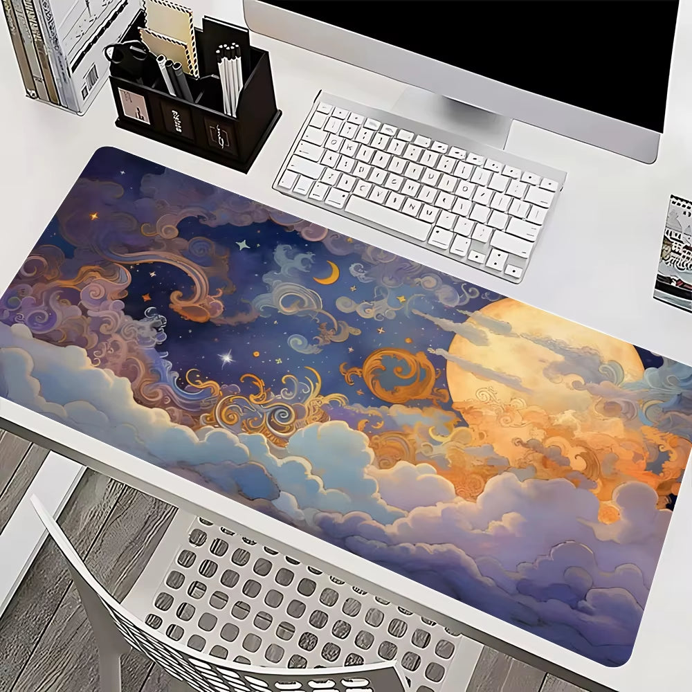 Starry Sky Moon Mousepad Mause Pad Mouses Rug Office Accessories Desk Mat Mousepad Keyboard Gaming Pc Mats Xxl Large Carpet