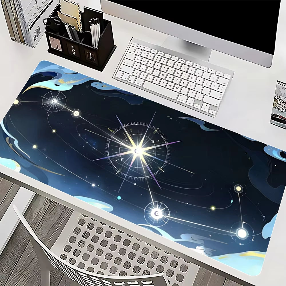 Starry Sky Moon Mousepad Mause Pad Mouses Rug Office Accessories Desk Mat Mousepad Keyboard Gaming Pc Mats Xxl Large Carpet