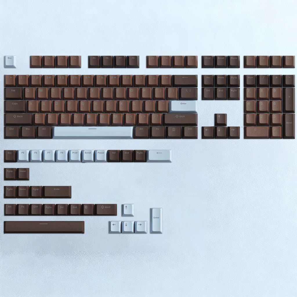 138 Keys Retro Brown Gray PBT Keycap Double Shot Cherry Profile Key Caps for Cherry MX Switches Mechanical Gamer Keyboard