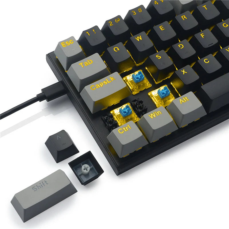 Dual-Tone Mechanical Keyboard Caps for Gaming PC with RGB Backlight