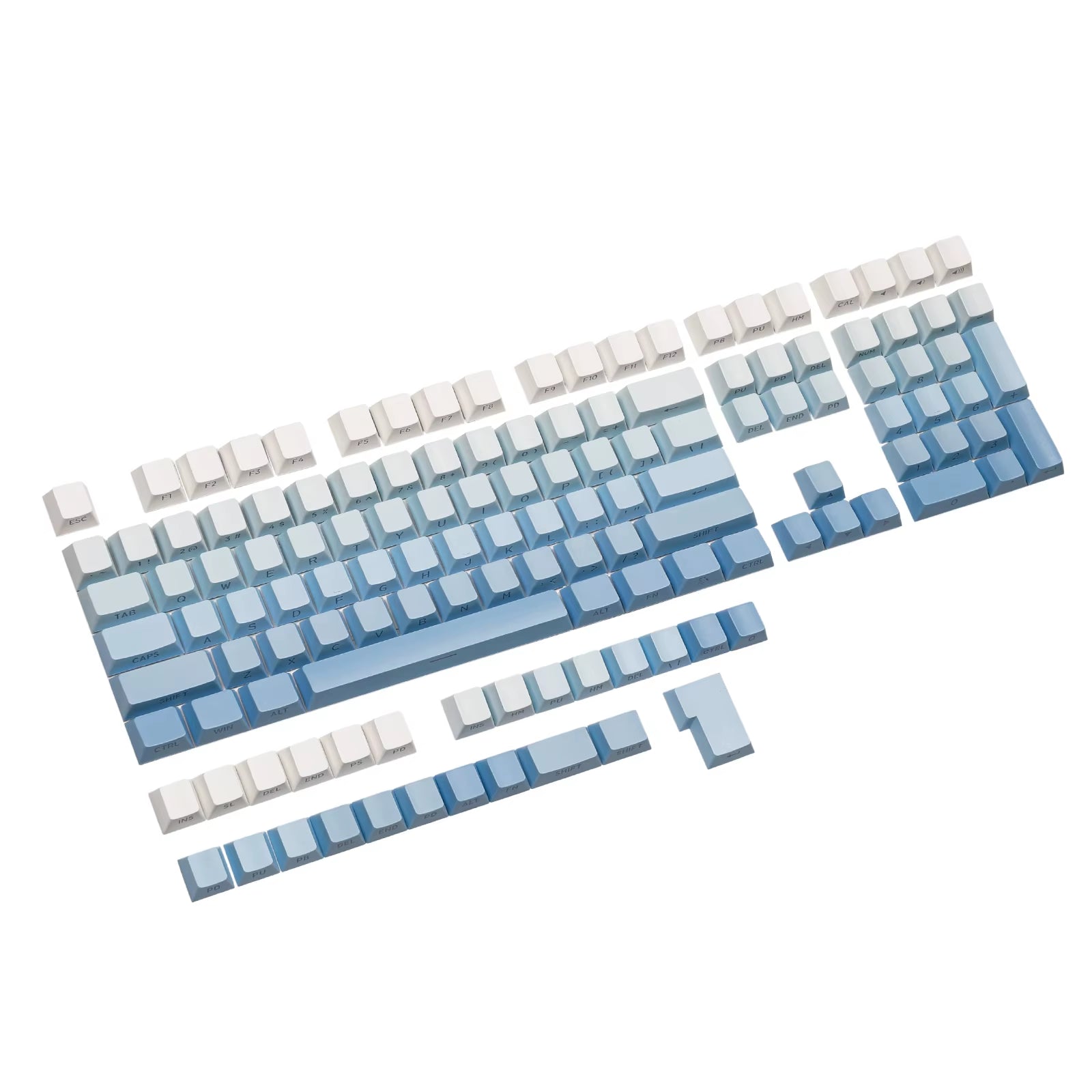Sky Blue 133-Key Double-Shot Side-Printed PBT Cherry Profile Keycap Set for ANSI Mechanical Keyboard Mx-Clone Switches