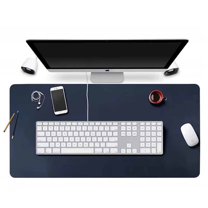 70X35Cm Large Size Office Home Desk Protector Mat Royal Blue Mouse Pad PU Leather Suede Waterproof Keyboard Pad Gaming Mousepad