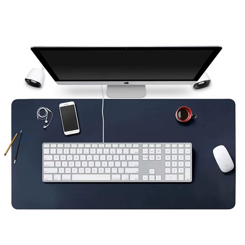 70X35Cm Large Size Office Home Desk Protector Mat Royal Blue Mouse Pad PU Leather Suede Waterproof Keyboard Pad Gaming Mousepad
