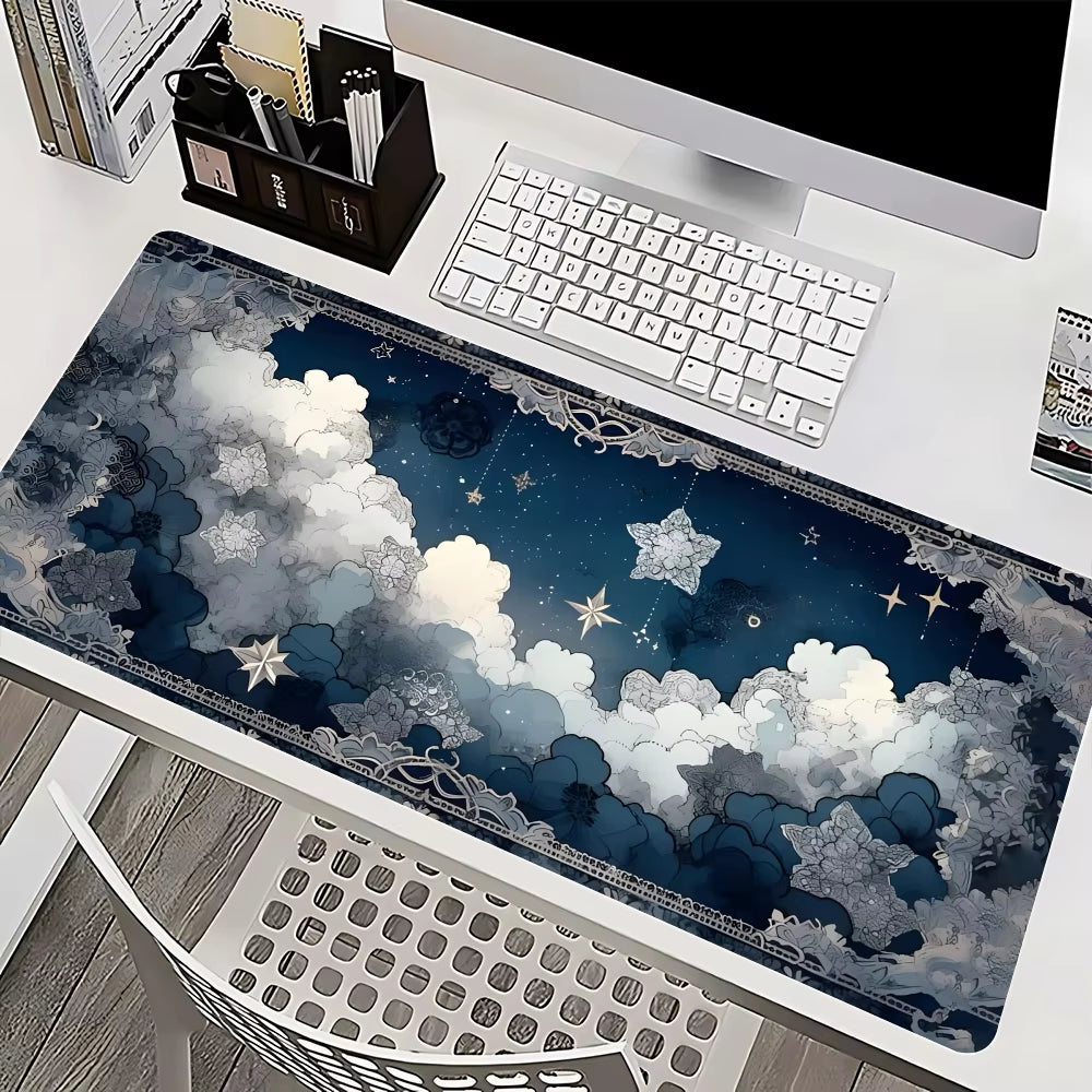 Starry Sky Moon Mousepad Mause Pad Mouses Rug Office Accessories Desk Mat Mousepad Keyboard Gaming Pc Mats Xxl Large Carpet