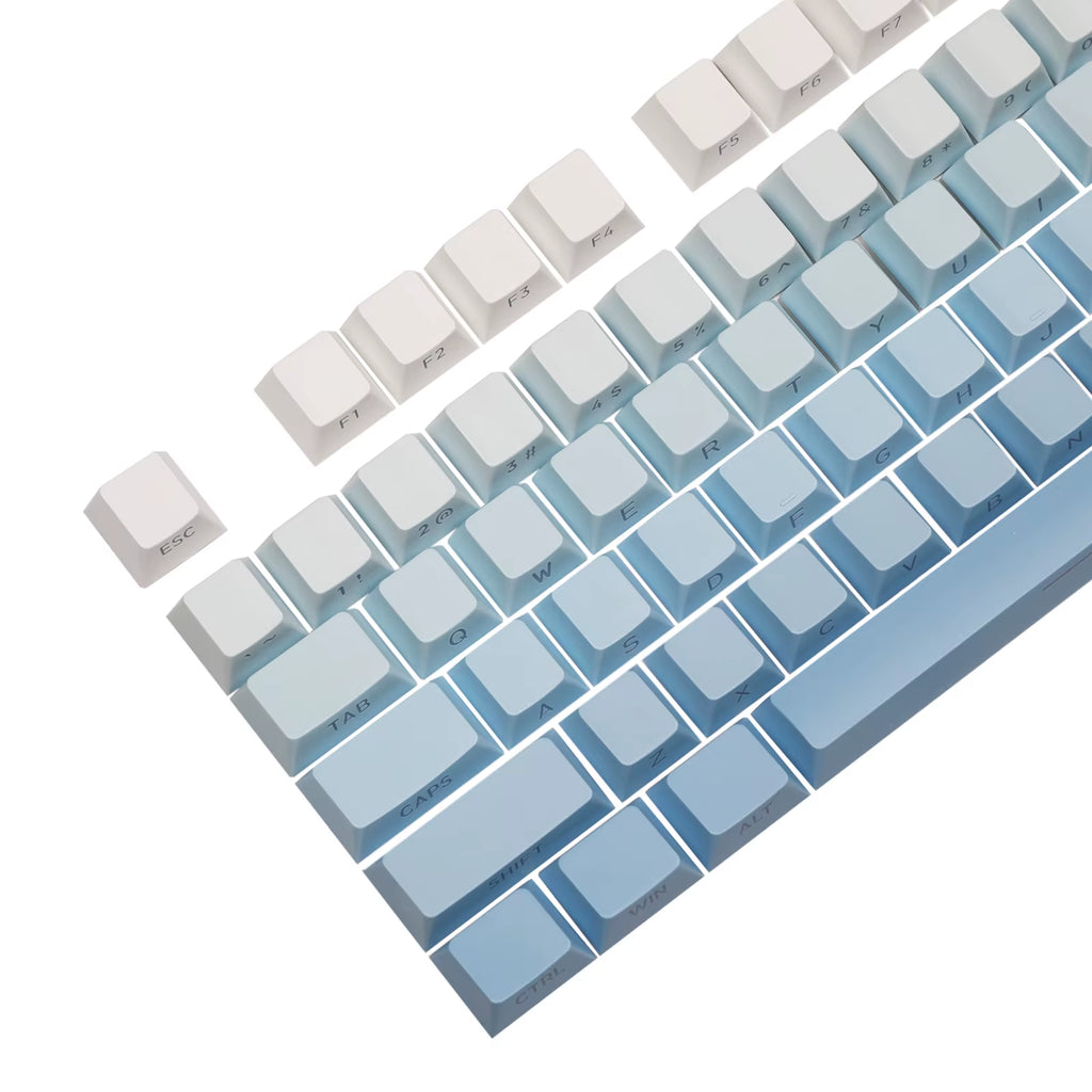Sky Blue 133-Key Double-Shot Side-Printed PBT Cherry Profile Keycap Set for ANSI Mechanical Keyboard Mx-Clone Switches