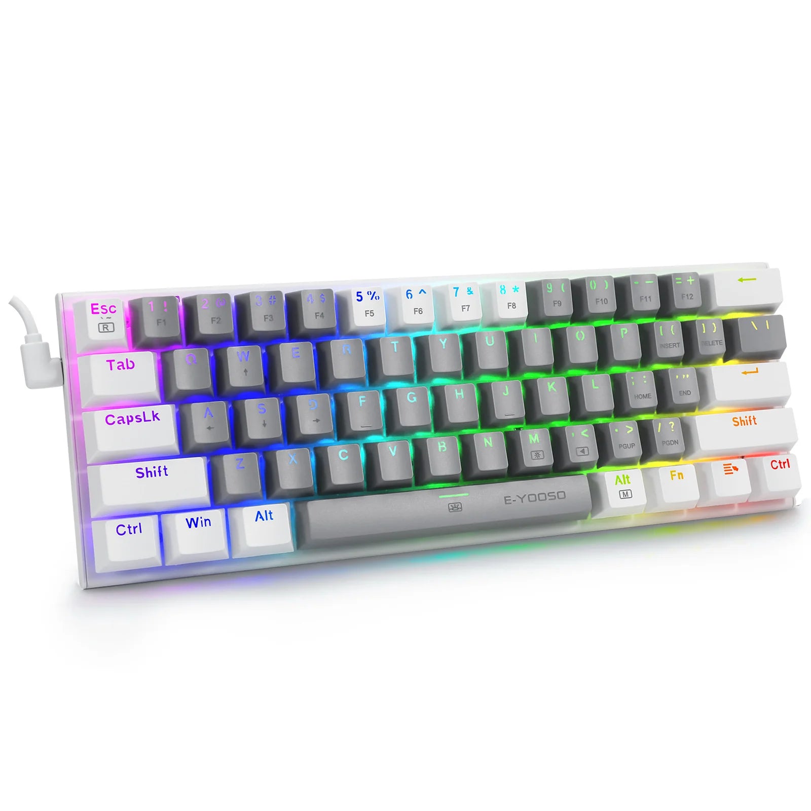 Dual-Tone Mechanical Keyboard Caps for Gaming PC with RGB Backlight