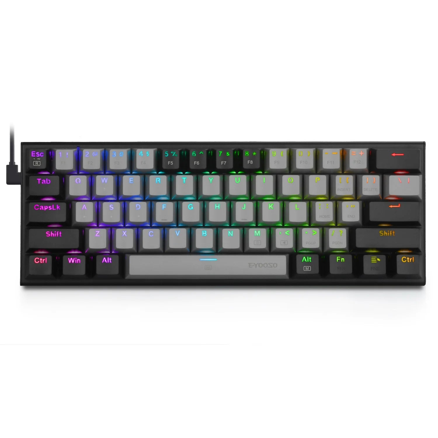 Dual-Tone Mechanical Keyboard Caps for Gaming PC with RGB Backlight