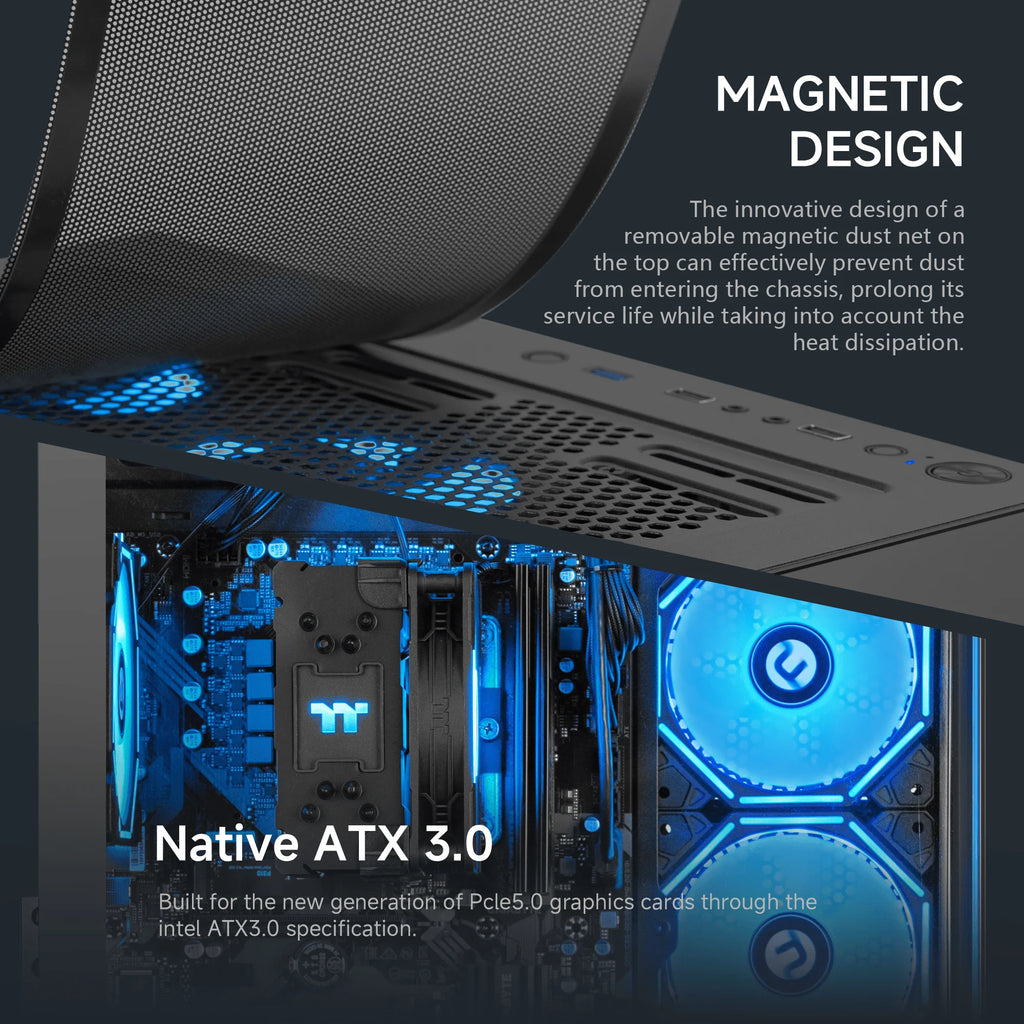 Lumishore Gaming PC AMD Ryzen 5 5600GT 16GB RAM 1TB SSD Wifi PC Gaming Black