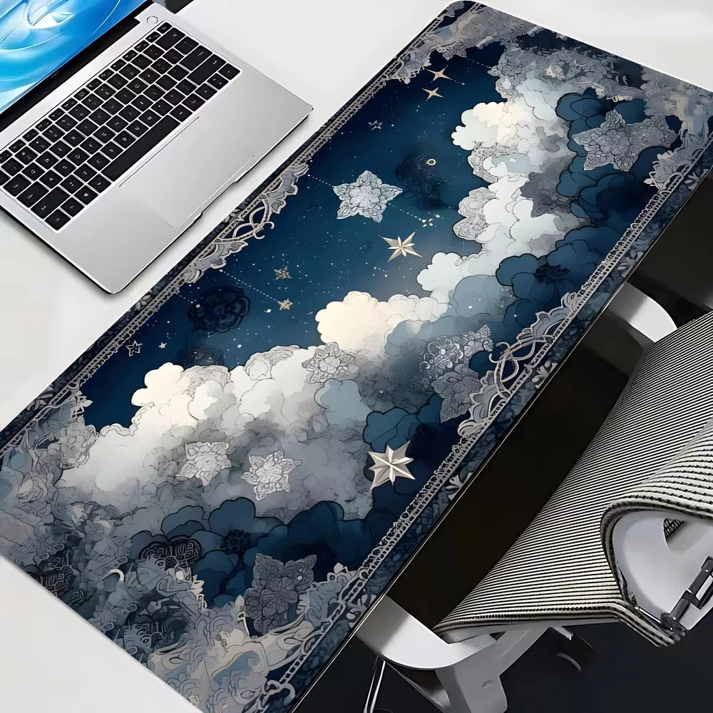 Starry Sky Moon Mousepad Mause Pad Mouses Rug Office Accessories Desk Mat Mousepad Keyboard Gaming Pc Mats Xxl Large Carpet