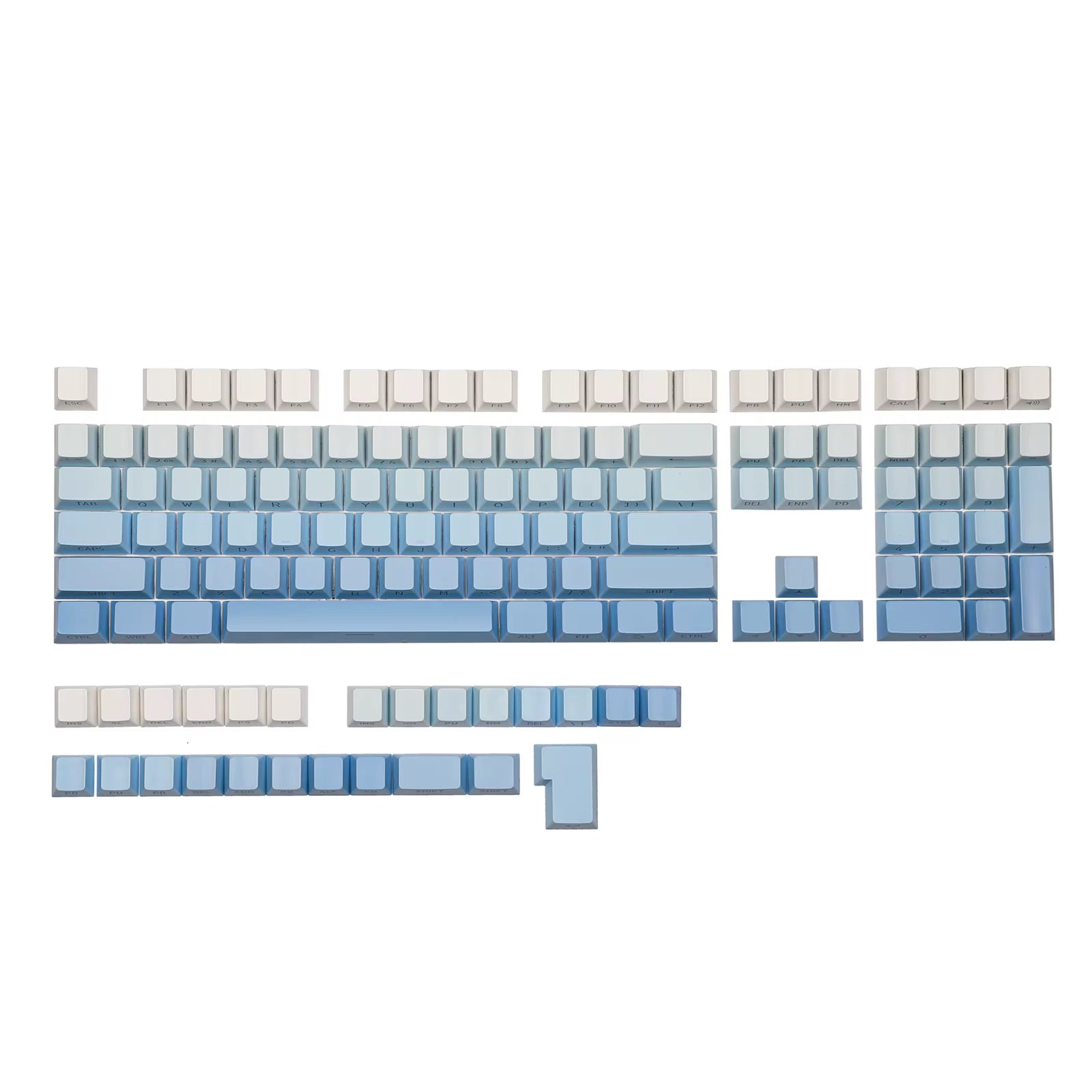 Sky Blue 133-Key Double-Shot Side-Printed PBT Cherry Profile Keycap Set for ANSI Mechanical Keyboard Mx-Clone Switches