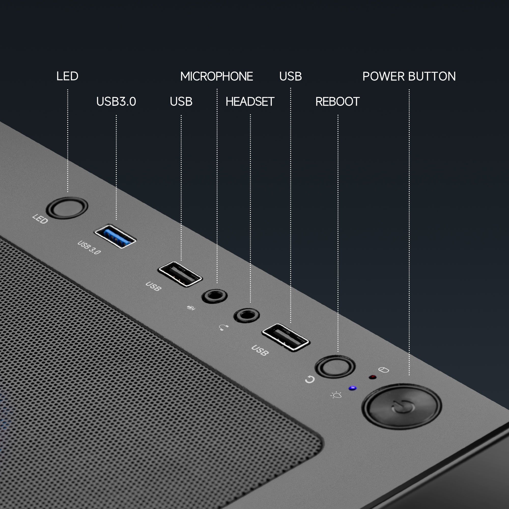 Lumishore Gaming PC AMD Ryzen 5 5600GT 16GB RAM 1TB SSD Wifi PC Gaming Black